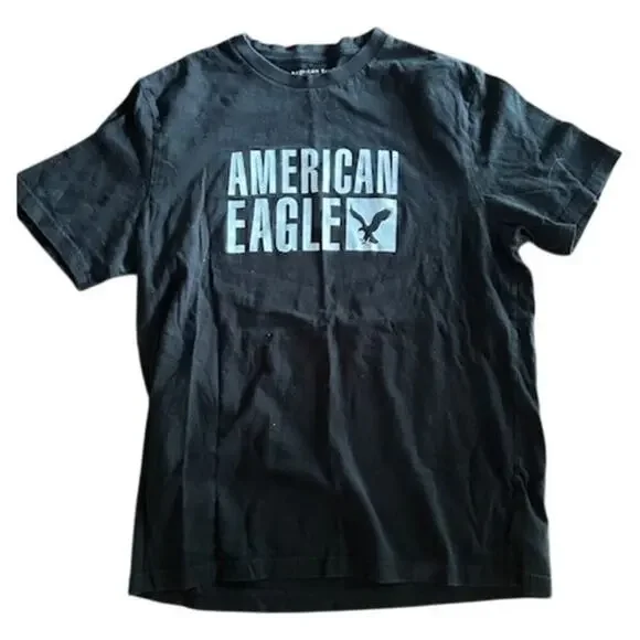 American Eagle Logo T-Shirt Bundle – Blue & Black – Size M - Picture 2 of 8